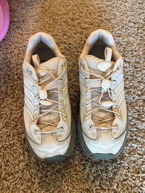 Hoka One One Women's Athletic Sneakers in Cream and White